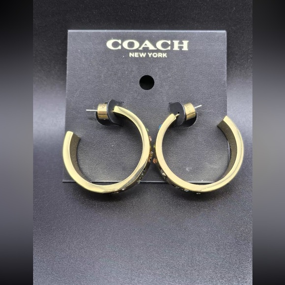 Coach Gold-Tone Hoop Earrings - Picture 1 of 7